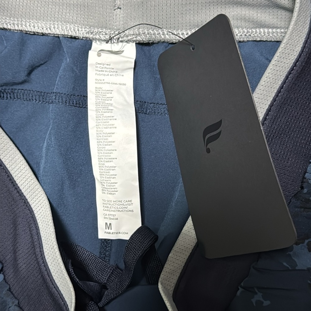 Fabletics Navy print Athletic Shorts - Picture 3 of 5